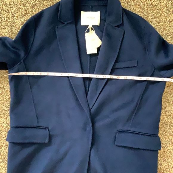 Maje Galami Double-Faced Wool Coat Marine Size 38 - Picture 8 of 10